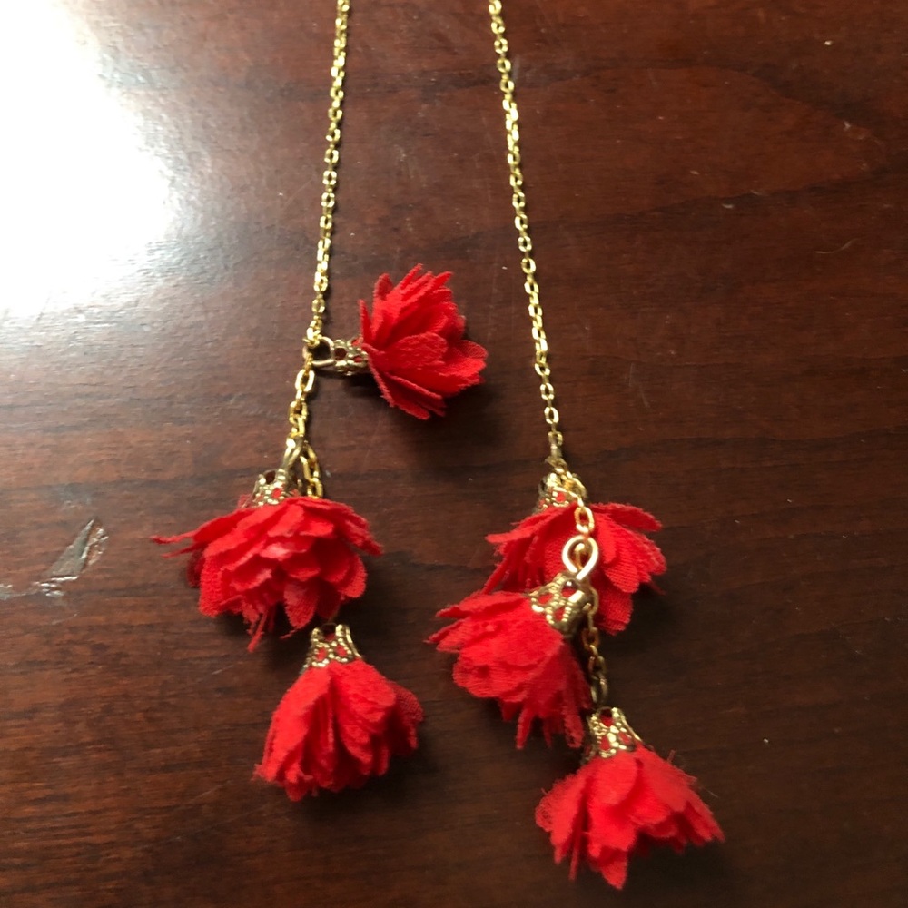 Floral gold Long earrings